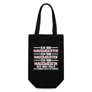 Hauswart Haustechniker Hausmeister - Geschenkbeutel für Flaschen - Schwarz - Vorne