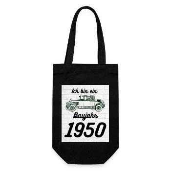 Oldtimer 1950 - Geschenkbeutel für Flaschen - Schwarz - Vorne