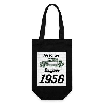 Oldtimer 1956 - Geschenkbeutel für Flaschen - Schwarz - Vorne