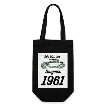 Oldtimer 1961 - Geschenkbeutel für Flaschen - Schwarz - Vorne