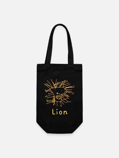 Löwe - Geschenkbeutel für Flaschen - Schwarz