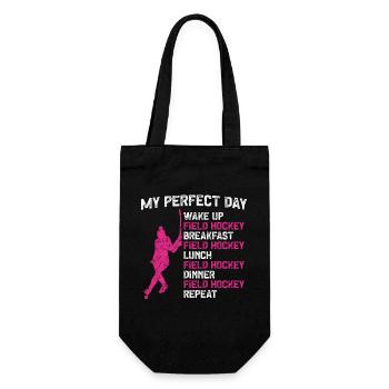 Field Hockey My Perfect Day Wake - Geschenkbeutel für Flaschen - Schwarz - Vorne