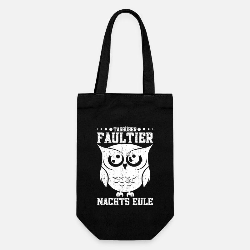 Eule Vogel Eulenzüchter Eulenliebhaber Eulen - Geschenkbeutel für Flaschen - Schwarz