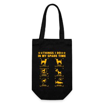 Things I do in my Spare Time Jack Russell - Gift Bag for Bottles - black - Front