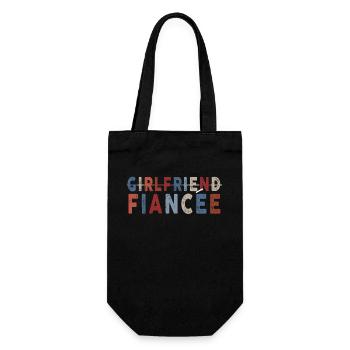 Girlfriend Fiancee Couple Engagement Engaged - Gift Bag for Bottles - black - Front