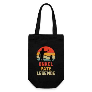 Vintage Lustig Onkel Pate Legende Witziges - Geschenkbeutel für Flaschen - Schwarz - Vorne