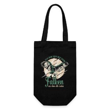 Falkner Motiv Falke Outfit Falkenliebhaber - Geschenkbeutel für Flaschen - Schwarz - Vorne