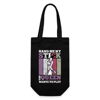 Field Hockey Queen Hand Me My - Geschenkbeutel für Flaschen - Schwarz - Vorne