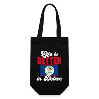 Belize Flag Belizean - Gift Bag for Bottles - black - Front