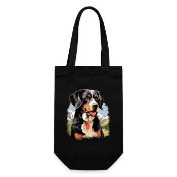Hund Appenzeller Sennenhund - Geschenkbeutel für Flaschen - Schwarz - Vorne