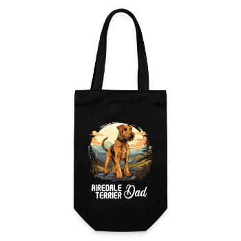 Hund Airedale Terrier - Geschenkbeutel für Flaschen - Schwarz - Vorne