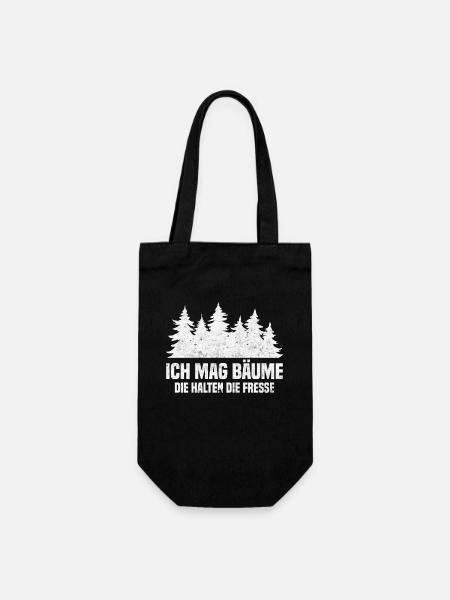 Ich Mag Bäume Die Halten Die Fresse - Geschenkbeutel für Flaschen - Schwarz