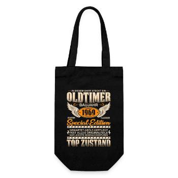 Kultiges Oldtimer-Geschenk 1969 - Geschenkbeutel für Flaschen - Schwarz - Vorne