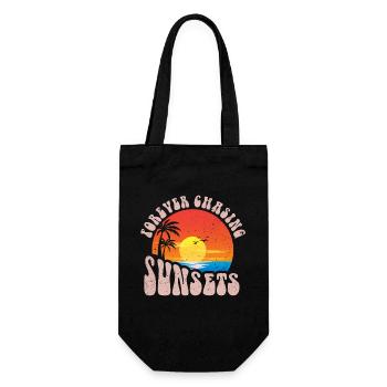 Forever Chasing Sunsets Retro Summer Vacation - Gift Bag for Bottles - black - Front
