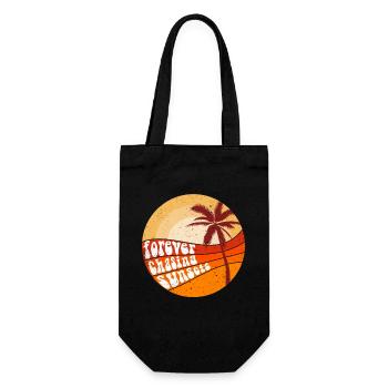 Für immer auf der Jagd nach Sonnenuntergängen Retro-Sommerurlaub - Geschenkbeutel für Flaschen - Schwarz - Vorne
