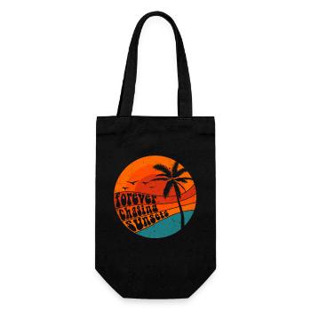 Für immer auf der Jagd nach Sonnenuntergängen Retro-Sommerurlaub - Geschenkbeutel für Flaschen - Schwarz - Vorne