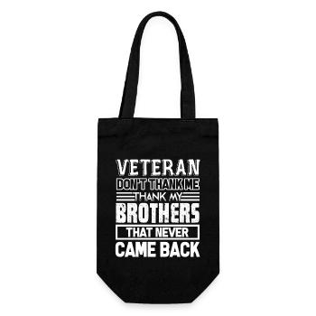 Veteran Veteran Thank My Brothers - Gift Bag for Bottles - black - Front