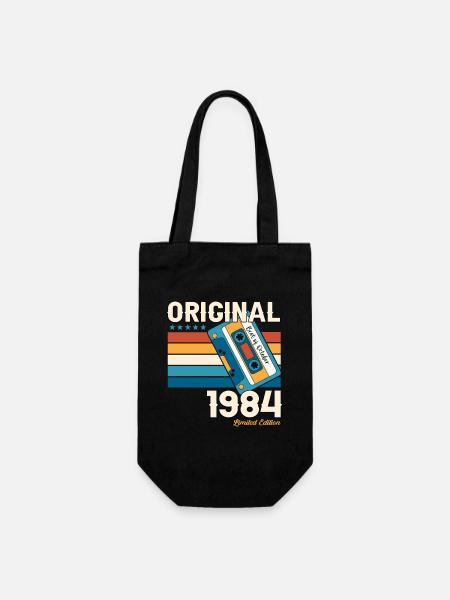 39. Geburtstag Mann Oktober Jahrgang 1984 Kassette - Geschenkbeutel für Flaschen - Schwarz