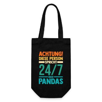 Pandabär Panda - Geschenkbeutel für Flaschen - Schwarz - Vorne