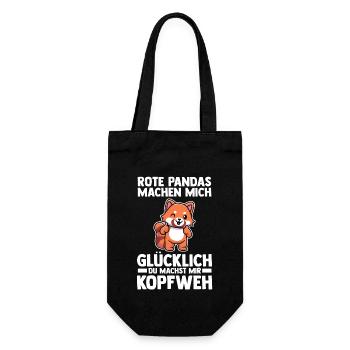 Roter Panda - Geschenkbeutel für Flaschen - Schwarz - Vorne