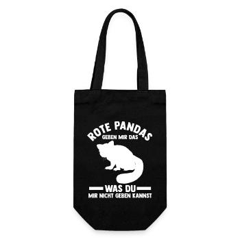 Roter Panda - Geschenkbeutel für Flaschen - Schwarz - Vorne