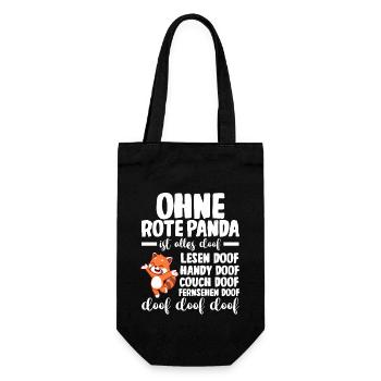 Roter Panda - Geschenkbeutel für Flaschen - Schwarz - Vorne