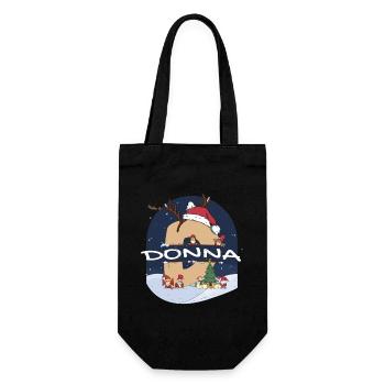 Awesome Donna Name w Santa Hat dans le thème de Noël - Sac à bouteille - noir - Devant