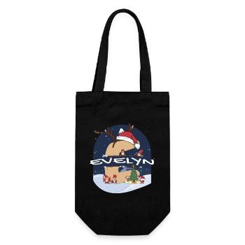 Génial Evelyn Nom w Santa Hat dans le thème de Noël - Sac à bouteille - noir - Devant