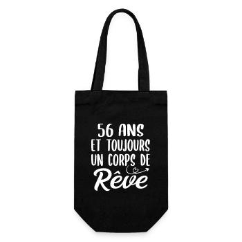 56 ans et toujours un corps de rêve - Cadeau 56ans - Sac à bouteille - noir - Devant