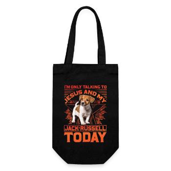 I'm only talking to Jesus and my Jack Russell - Geschenkbeutel für Flaschen - Schwarz - Vorne