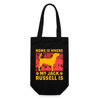 Home is where my Jack Russell is - Gift Bag for Bottles - black - Front