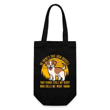 Jack Russell Terrier - Geschenkbeutel für Flaschen - Schwarz - Vorne