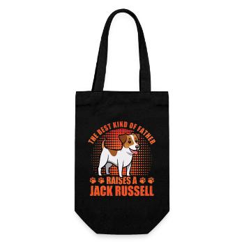 The best kind of father raises a Jack Russell - Geschenkbeutel für Flaschen - Schwarz - Vorne