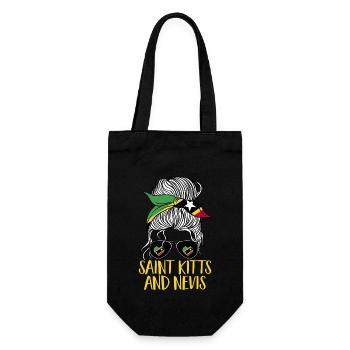 Flag of Saint Kitts and Nevis - Gift Bag for Bottles - black - Front