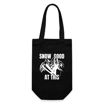 SNOW GOOD AT THIS - Skier Ski Mountains Winter - Gift Bag for Bottles - black - Front