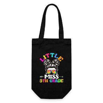 Little Miss 5th Grade Fifth 100 Days of School - Gift Bag for Bottles - black - Front
