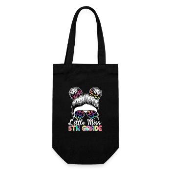 Little Miss 5th Grade Fifth 100 Days of School - Gift Bag for Bottles - black - Front