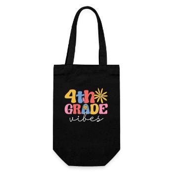 4th Grade Vibes Quatrième enseignant de 100 jours d’école - Sac à bouteille - noir - Devant