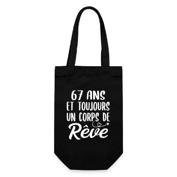 67 ans et toujours un corps de rêve - Cadeau 67ans - Sac à bouteille - noir - Devant