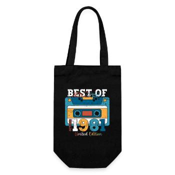 42e anniversaire mari octobre millésime 1981 cassette - Sac à bouteille - noir - Devant