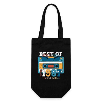 36e anniversaire mari octobre millésime 1987 cassette - Sac à bouteille - noir - Devant