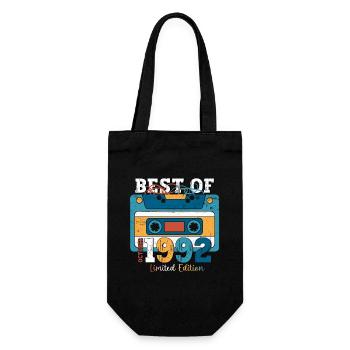 31. Geburtstag Mann Oktober Jahrgang 1992 Kassette - Geschenkbeutel für Flaschen - Schwarz - Vorne