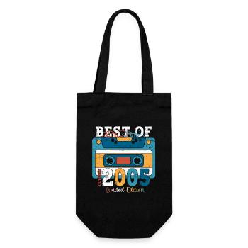 18. Geburtstag Mann Oktober Jahrgang 2005 Kassette - Geschenkbeutel für Flaschen - Schwarz - Vorne