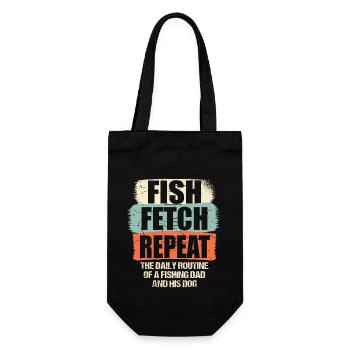 Angeln Hundebesitzer Hundeliebhaber Perfect Fishing Funn - Geschenkbeutel für Flaschen - Schwarz - Vorne