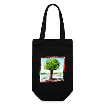 Tree 1 - Gift Bag for Bottles - black - Front