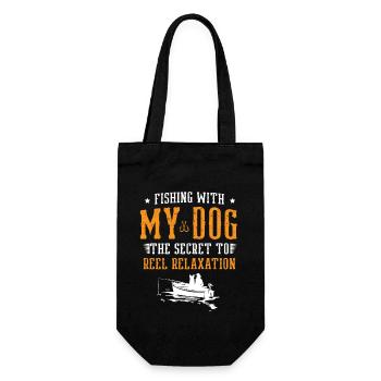 Angeln Hundebesitzer Hundeliebhaber Perfect Fishing Funn - Geschenkbeutel für Flaschen - Schwarz - Vorne