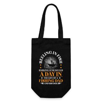 Fishing Dog Owners Dog Lovers Perfect Fishing Funn - Gift Bag for Bottles - black - Front