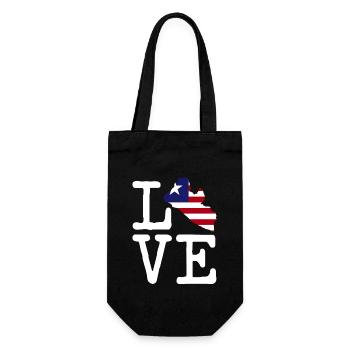 Liberia Flagge Liberianer - Geschenkbeutel für Flaschen - Schwarz - Vorne