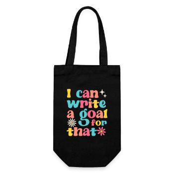 Ich kann ein Ziel für den lustigen 100-Tage-Schule - Geschenkbeutel für Flaschen - Schwarz - Vorne