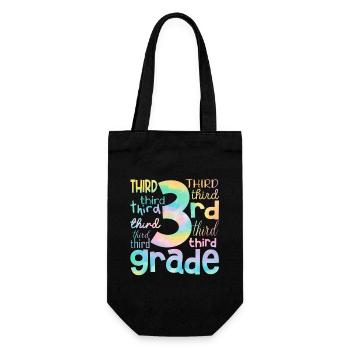 Tie Dye 3e année Troisième année Étudiants de l’équipe de typographie - Sac à bouteille - noir - Devant